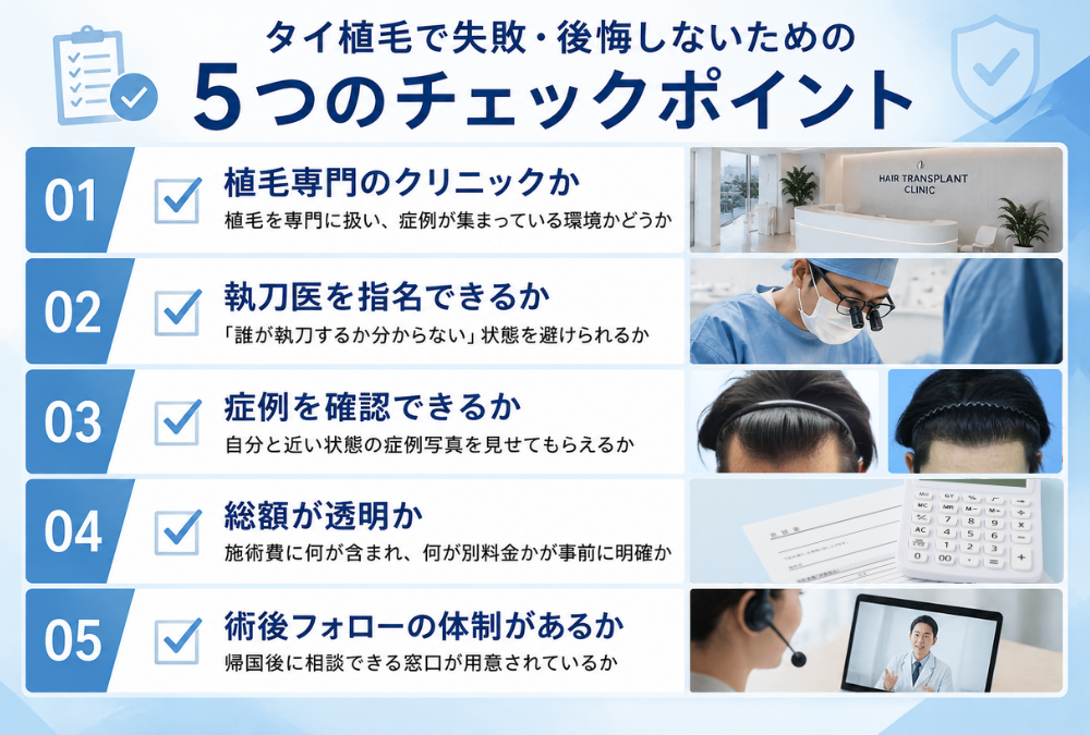植毛で失敗を避ける5つのチェックポイント